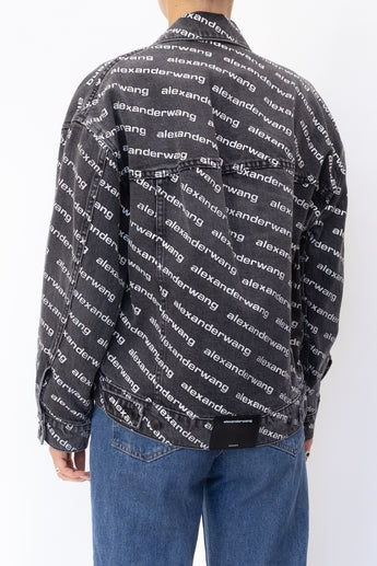 Alexander Wang All-Over Logo Denim Jacket