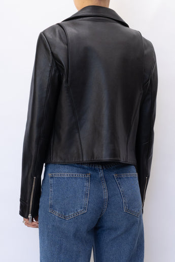 Ena Pelly Leather Jacket Black