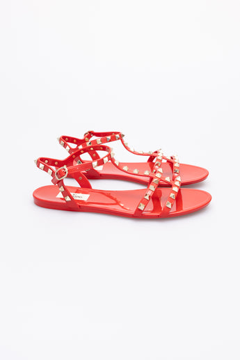 Valentino Rockstud Jelly Sandal