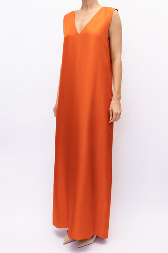 Rohe Silk Maxi Dress Orange