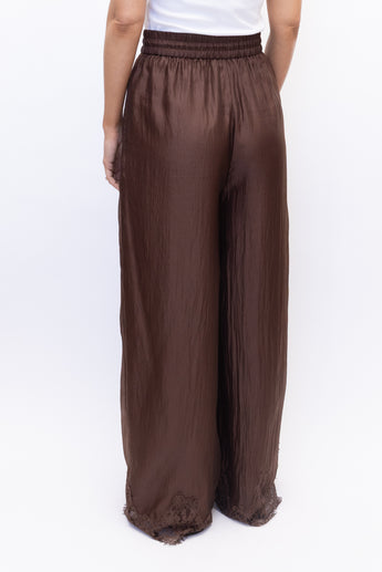 Aje Ophelia Lace Pants Chocolate