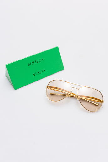 Bottega Veneta Sardine Aviator Sunglasses BV1305S