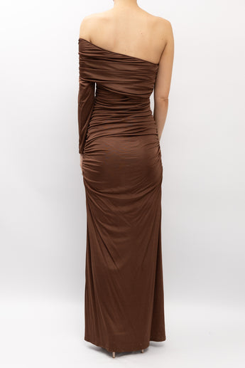 Atlein One Shoulder Draped Maxi Dress