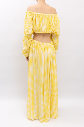 Scanlan Theodore Gingham Cut-Out Dress