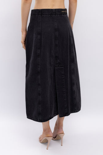 Scanlan Theodore Faded Denim Midi Skirt