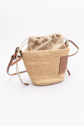 Loewe Slit Pochette Bag in Raffia