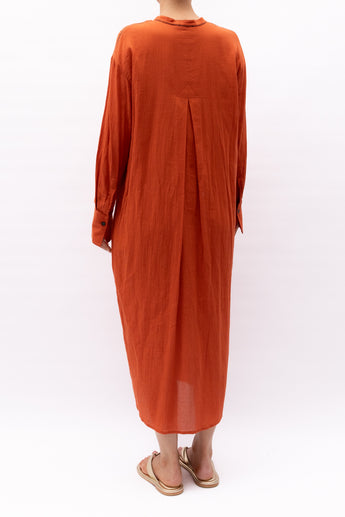 Bassike Ochre Cotton Maxi Shirt Dress
