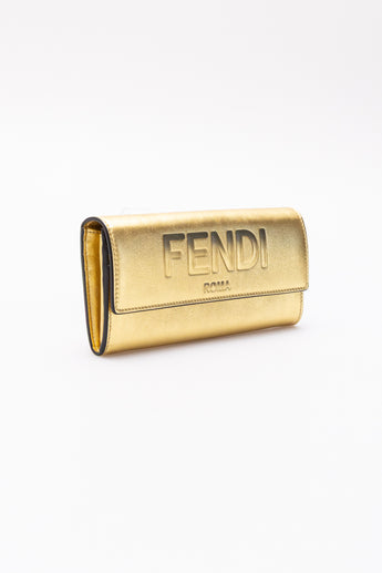 Fendi Roma Wallet Gold