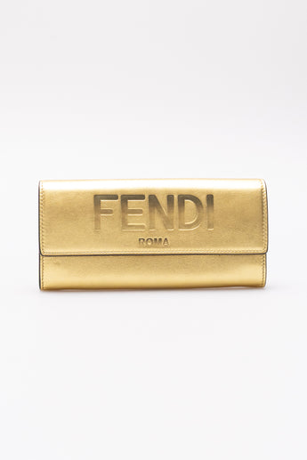 Fendi Roma Wallet Gold