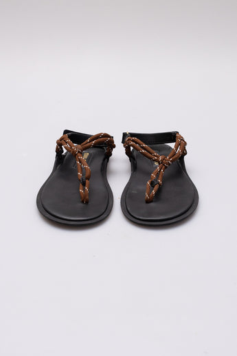 Miu Miu Cord Riviere Sandals Tobacco
