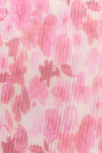 Ganni Pleated Georgette Dress Pink