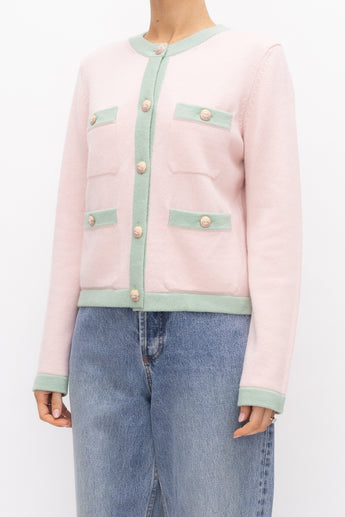 Chanel 24C Cashmere Cardigan Pink / Green