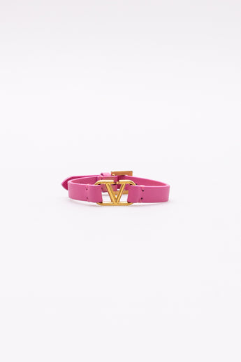 Valentino V Logo Bracelet Pink