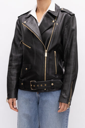 Anine Bing Leather Jacket Black