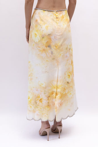 Zimmermann Crush Scalloped Midi Skirt