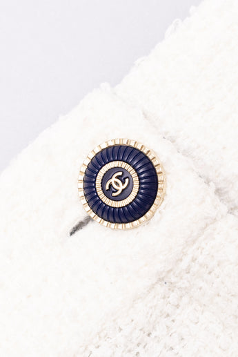 Chanel Mini Tweed Skirt White