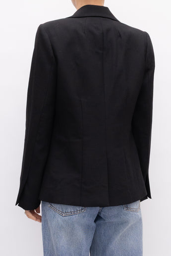 Frame Double-Breasted Blazer Black
