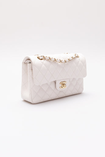 Chanel Small Classic Double Flap Bag White