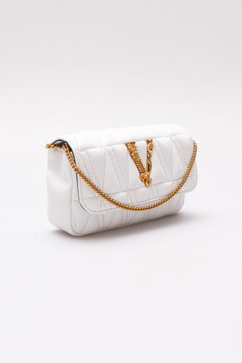 Versace Virtus Quilted Mini Bag White