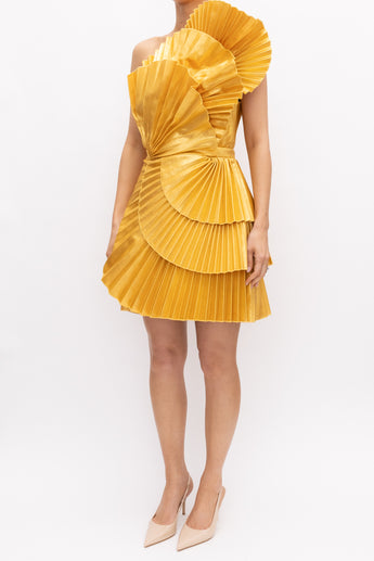 Acler Abbotsford Mini Dress Honey Gold