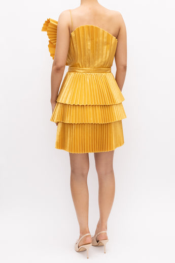 Acler Abbotsford Mini Dress Honey Gold