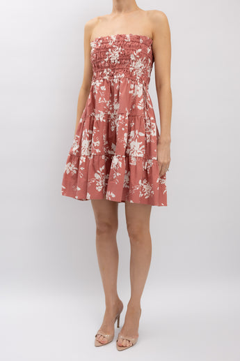 Shona Joy Cali Shirred Strapless Dress