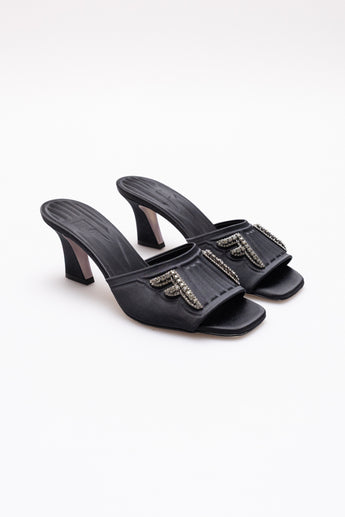Fendi Satin FFreedom Mules Black