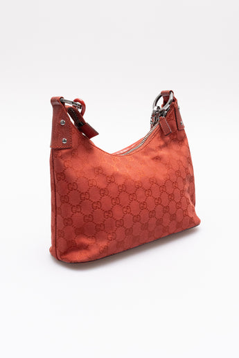 Gucci Vintage GG Canvas Shoulder Bag Red
