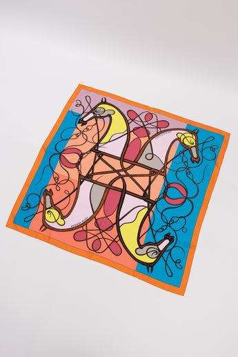 Hermes Carre Toile Silk Scarf Coup De Fouet