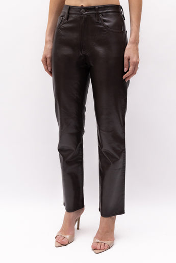 Citizens of Humanity Jolene Straight Leather Jeans Brown