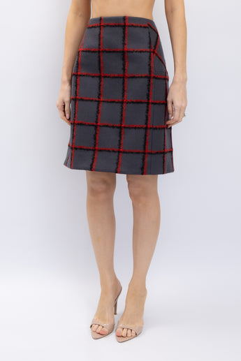 Dior Chequered Wool Skirt