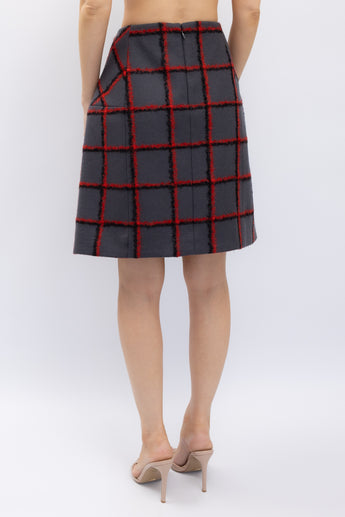 Dior Chequered Wool Skirt
