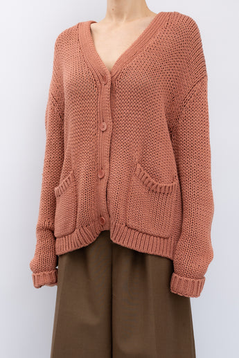 Scanlan Theodore Italian Cotton Cardigan in Sienna