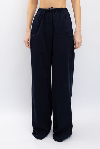 Scanlan Theodore Navy Cotton Drawstring Pant