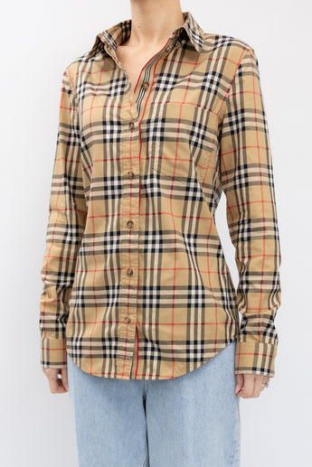 Burberry Check Stretch Cotton Shirt