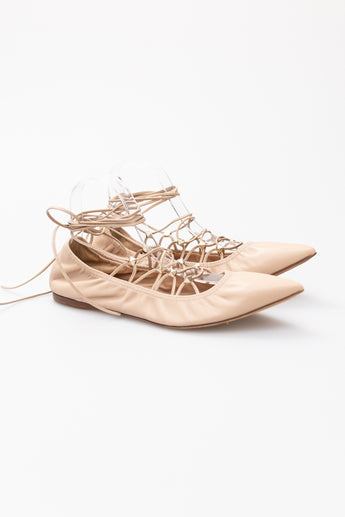 Valentino Rockstud Lace Up Flats