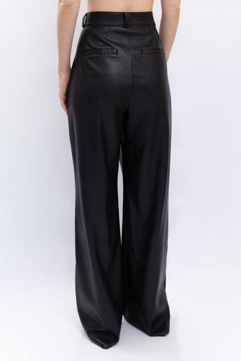 Mother Tunnel Vision Pleated Faux Leather Pant