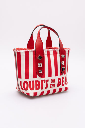 Christian Louboutin 'Loubi's On The Beach' Canvas Tote Red