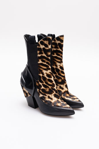 Louis Vuitton Fireball Boots Black/Leopard