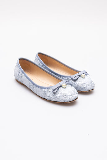 Dior Ballet Flat Blue Cannage Raffia