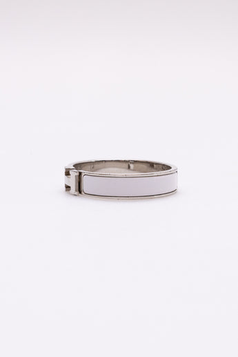 Hermes Clic H Bracelet Silver/White