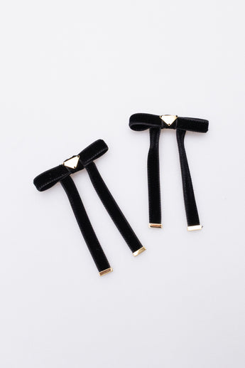 Prada Velvet Hair Clips Black