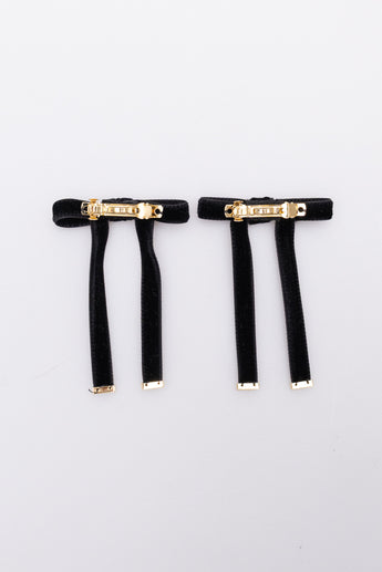 Prada Velvet Hair Clips Black