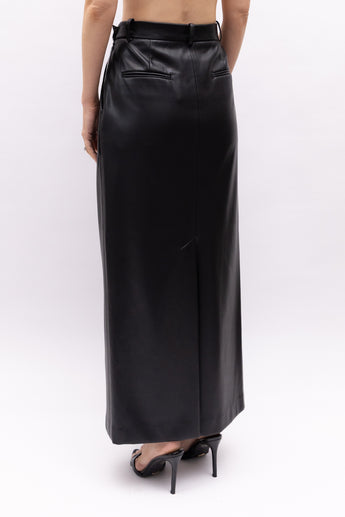 Esse  Faux Leather Midi Skirt