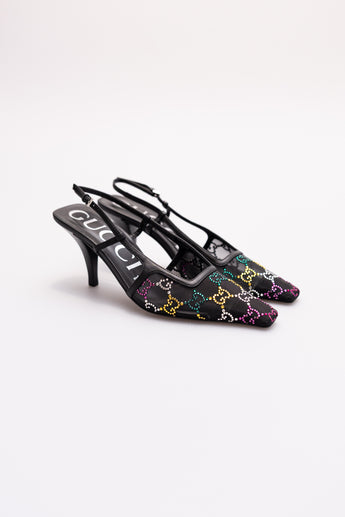 Gucci GG Crystal Slingback Pump