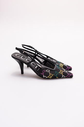 Gucci GG Crystal Slingback Pump