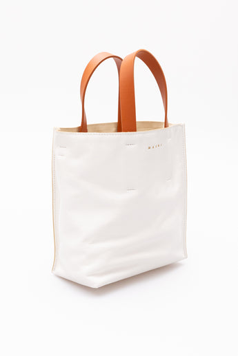 Marni Soft Tote Bag White / Light Blue
