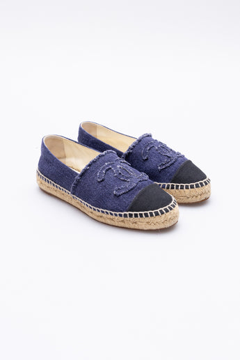 Chanel Blue Canvas Espadrilles