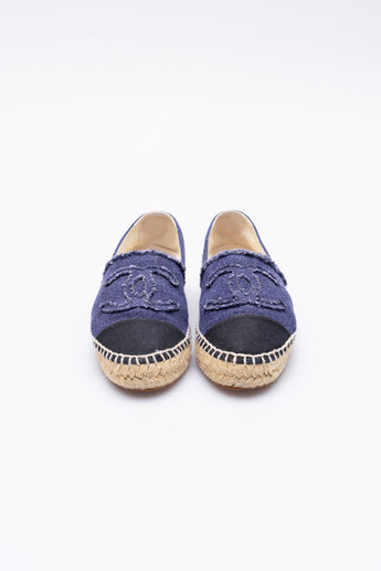 Chanel Blue Canvas Espadrilles