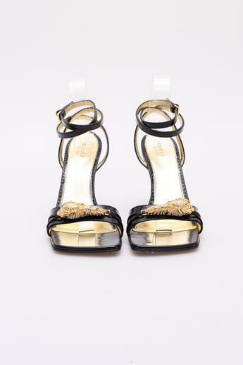 Gucci Two-Tone Embellished Wedge Heels